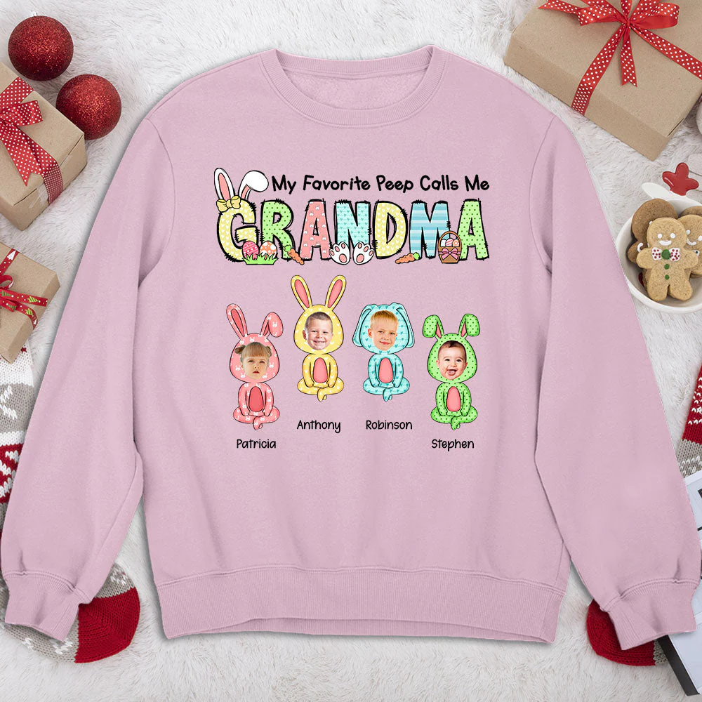 My Favorite Peeps Call Me Grandma - Personalized Custom Sweatshirt - Image 3