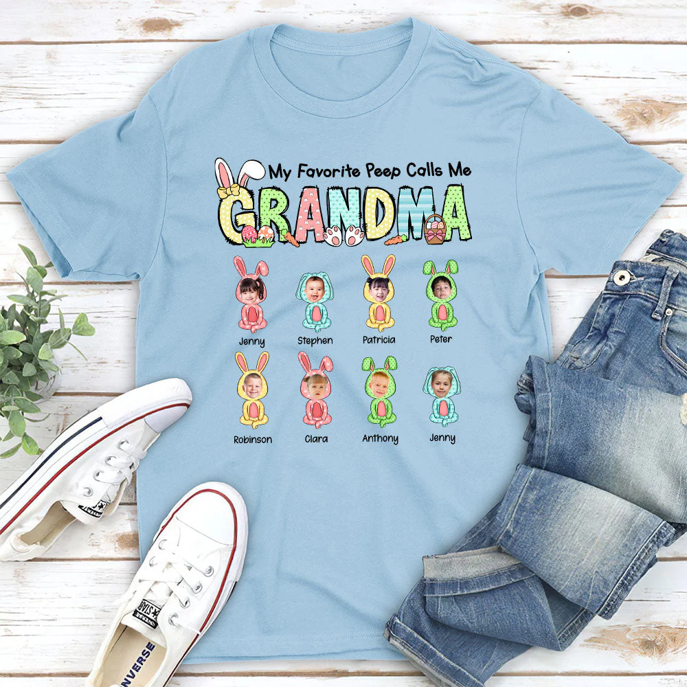 My Favorite Peeps Call Me Grandma - Personalized Custom Unisex T-shirt - Image 4