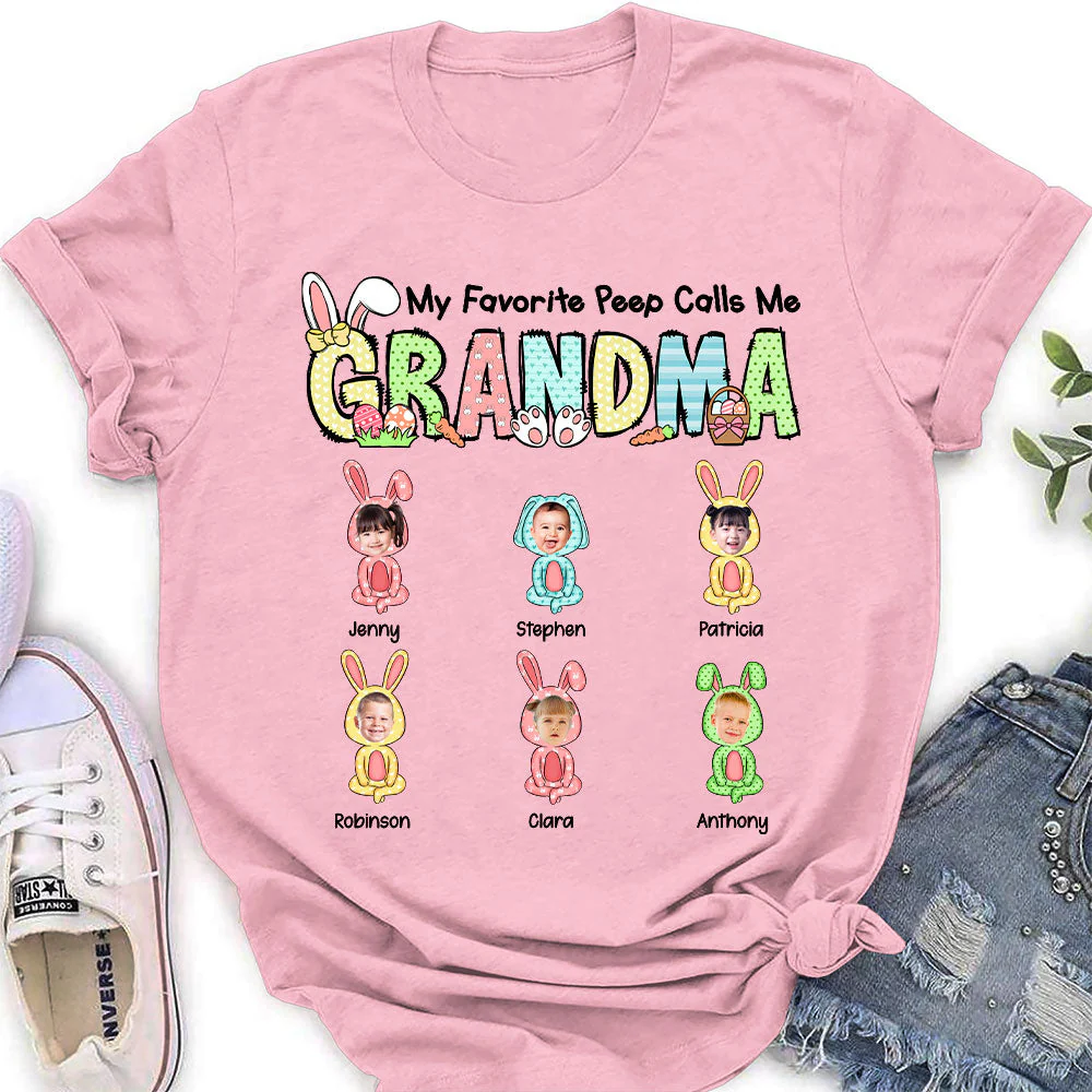 My Favorite Peeps Call Me Grandma - Personalized Custom Women's T-shirt - Image 4