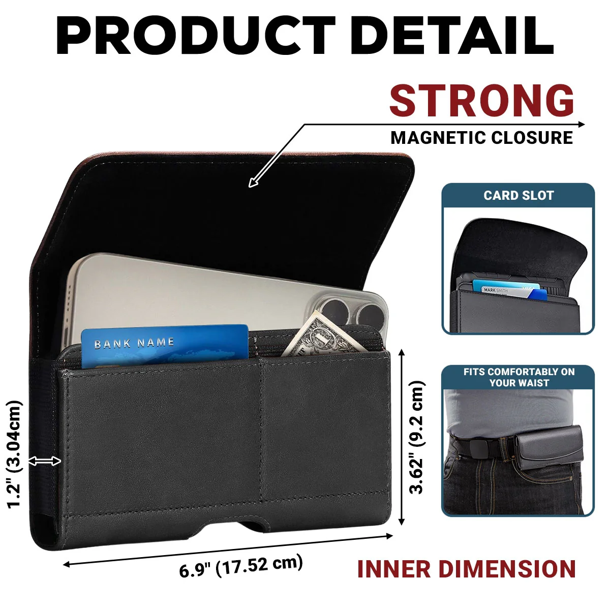 My Favorite People Call Me Daddy - Personalized Custom Leather Phone And Card Holster - Image 3