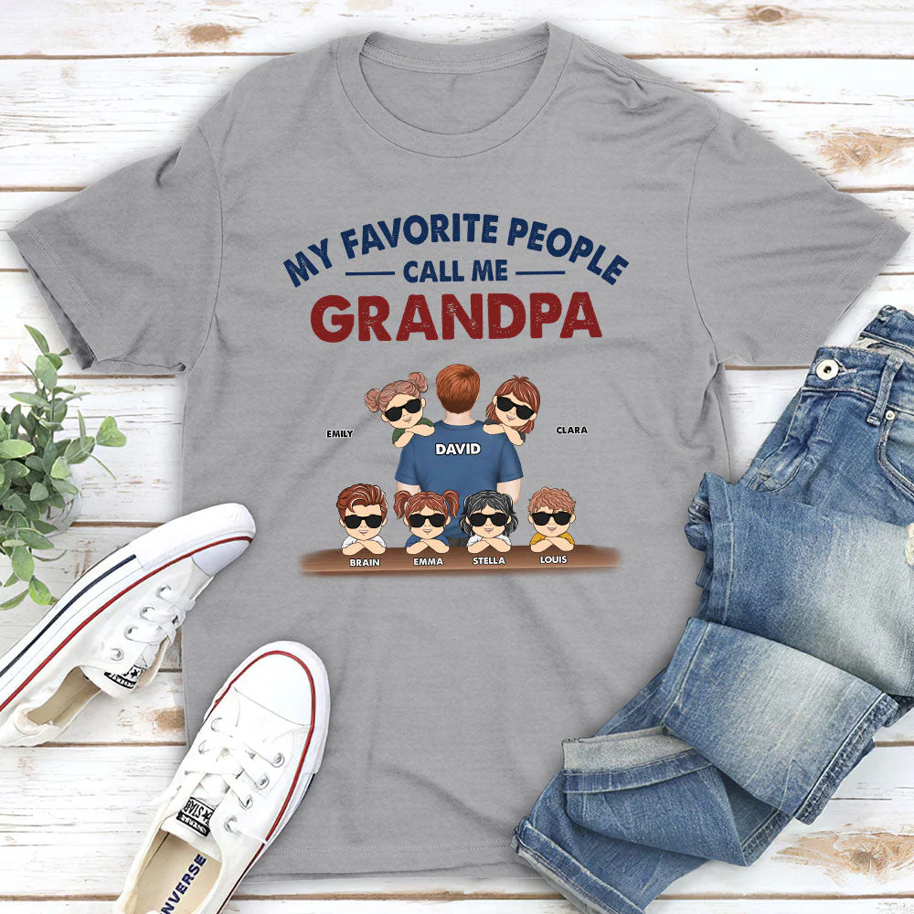 My Favorite People Call Me Grandpa - Personalized Custom Shirt - Image 2