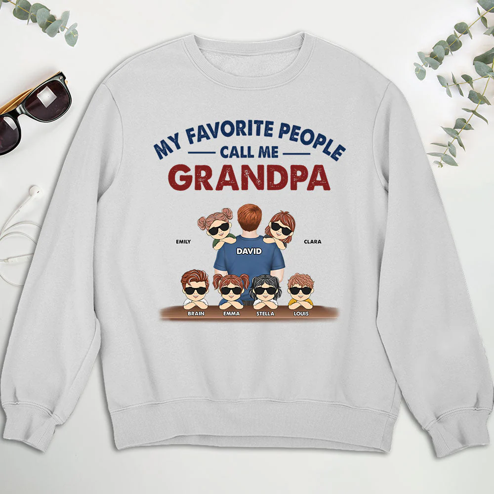 My Favorite People Call Me Grandpa - Personalized Custom Shirt - Image 3