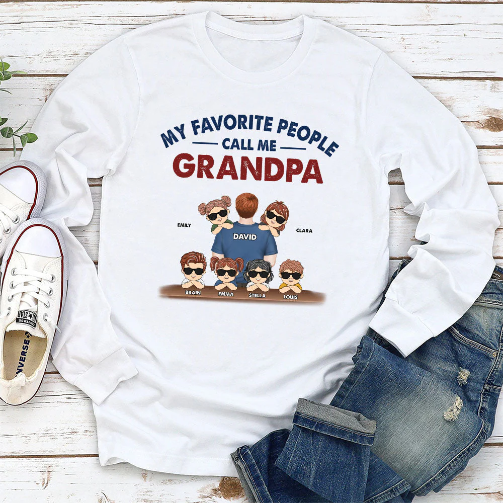 My Favorite People Call Me Grandpa - Personalized Custom Shirt - Image 4