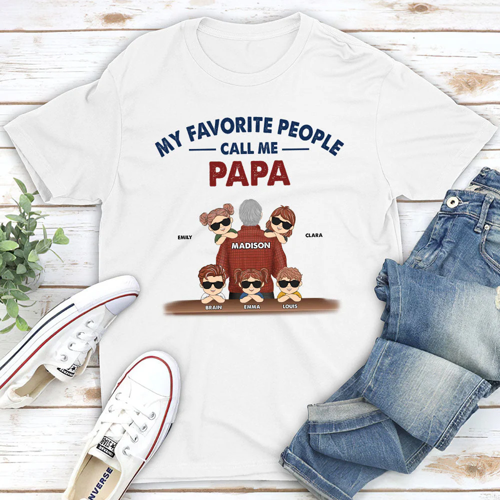My Favorite People Call Me Grandpa - Personalized Custom Shirt - Image 5