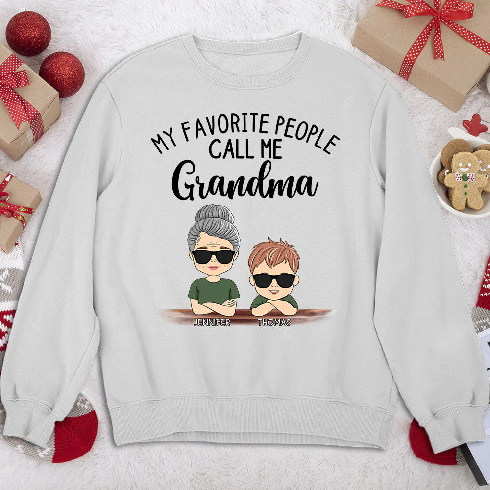 My Favorite People Call Me Granny - Personalized Custom Sweatshirt - Image 2