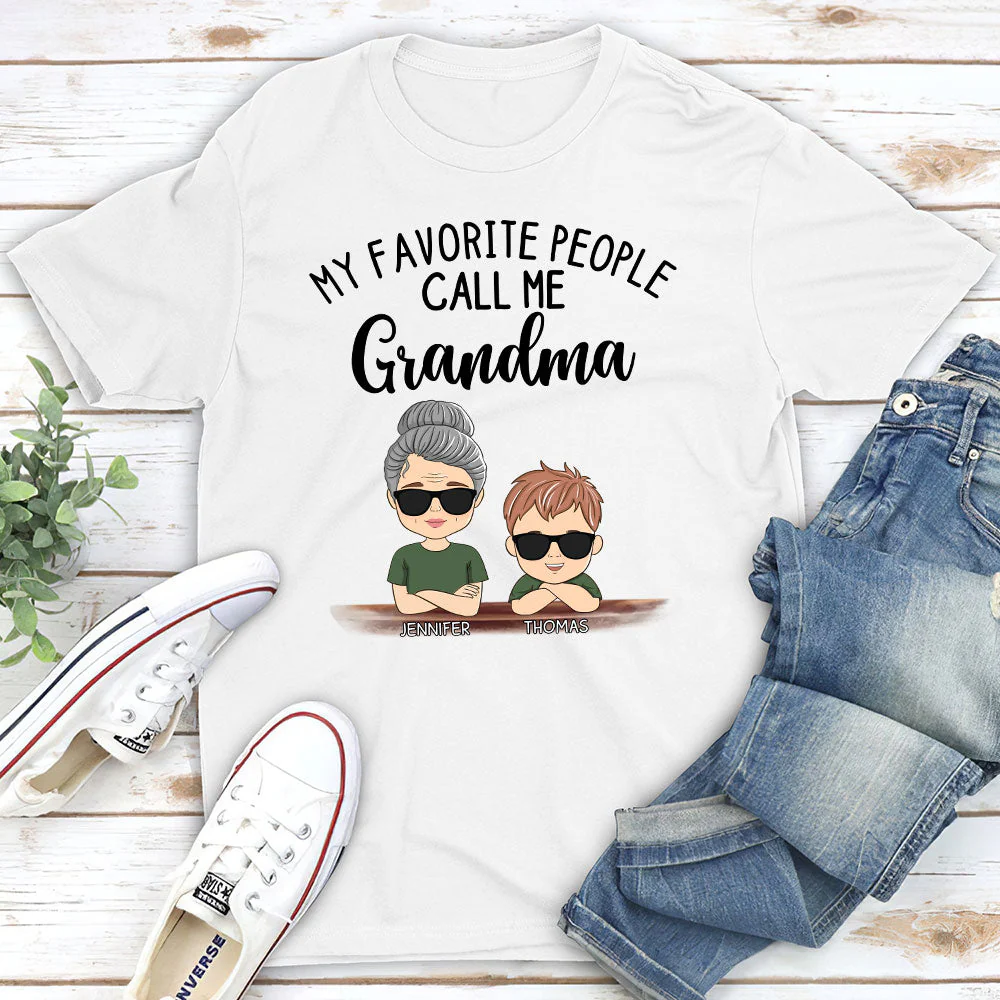 My Favorite People Call Me Granny - Personalized Custom Unisex T-shirt - Image 2