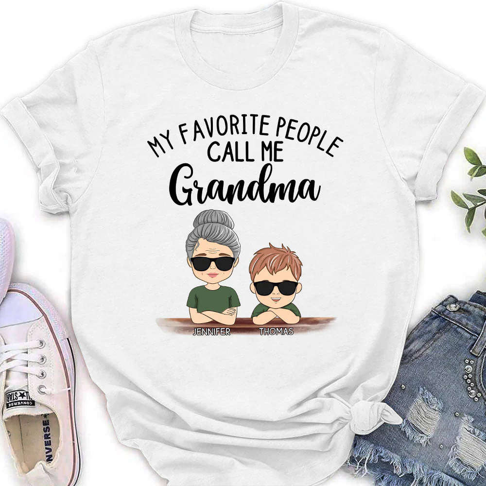 My Favorite People Call Me Granny - Personalized Custom Women's T-shirt - Image 2