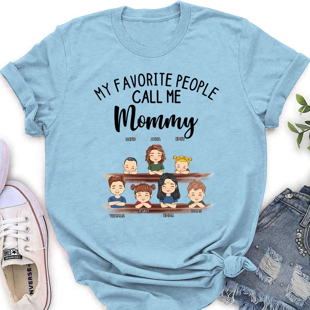 My Favorite People Call Me Granny - Personalized Custom Women's T-shirt - Image 3