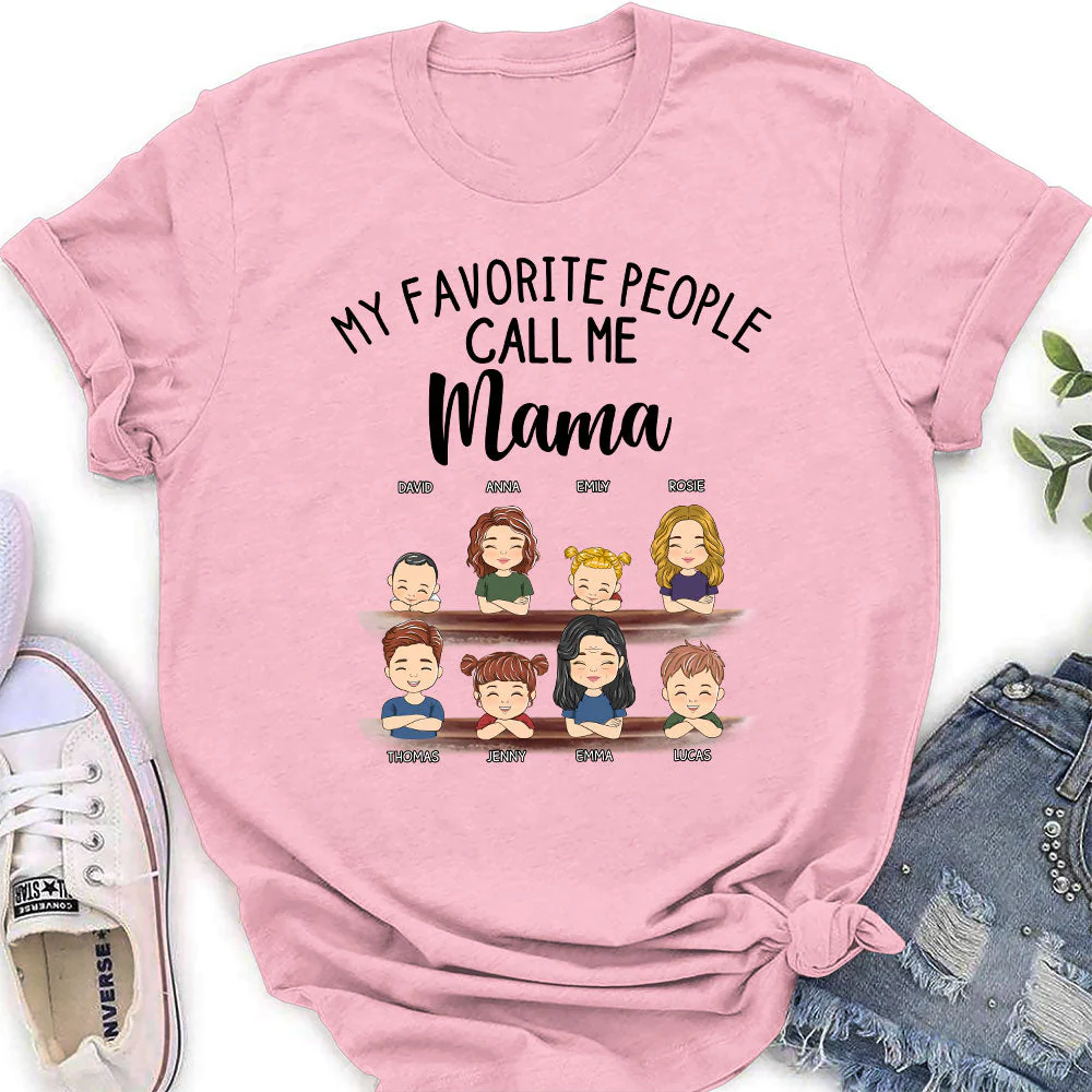 My Favorite People Call Me Granny - Personalized Custom Women's T-shirt - Image 4