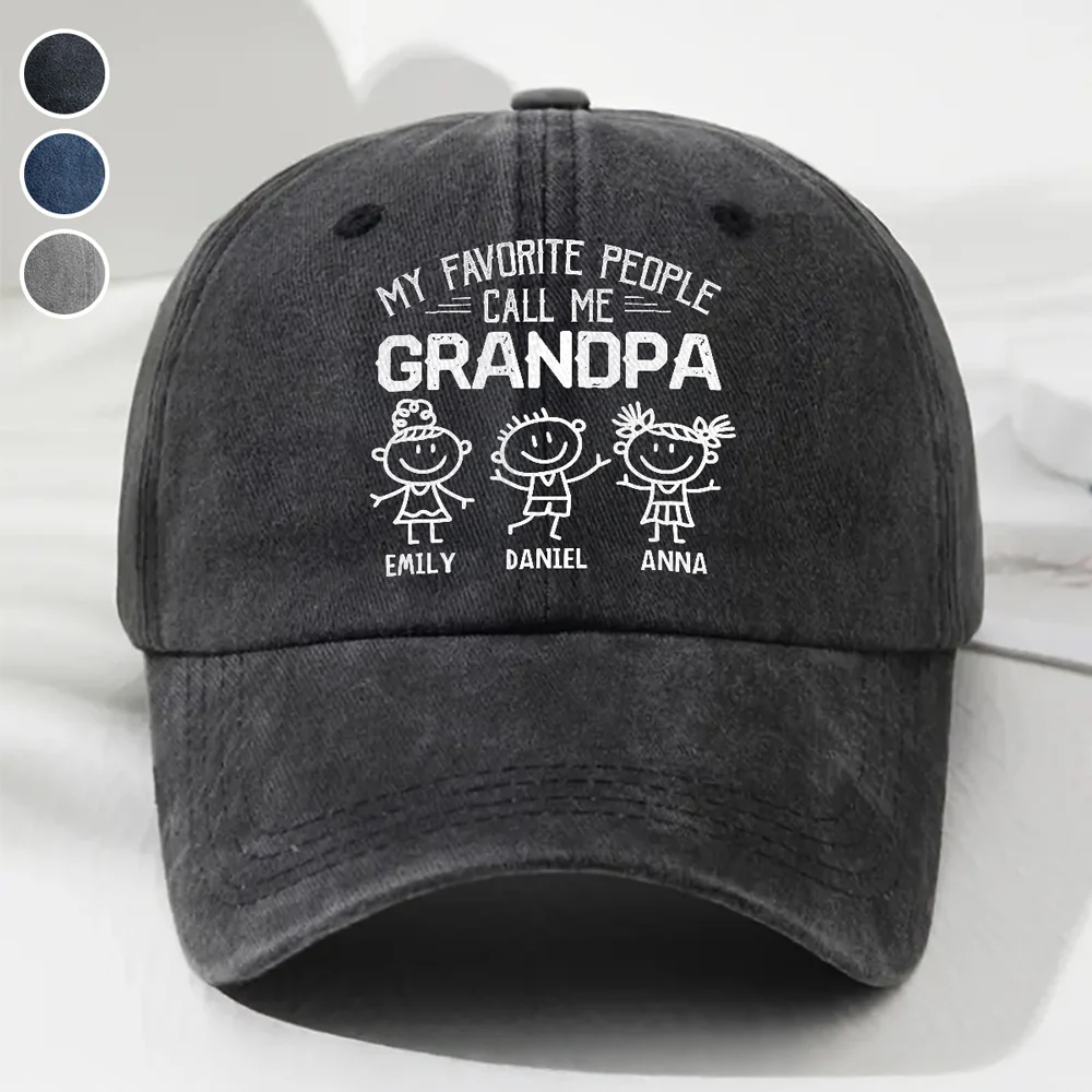 My Favorite People Call Me Legend - Personalized Custom Vintage Washed Denim Cap
