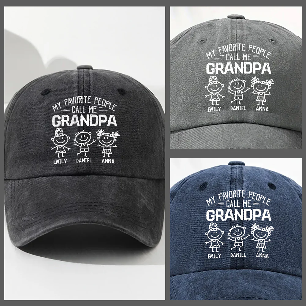My Favorite People Call Me Legend - Personalized Custom Vintage Washed Denim Cap - Image 3