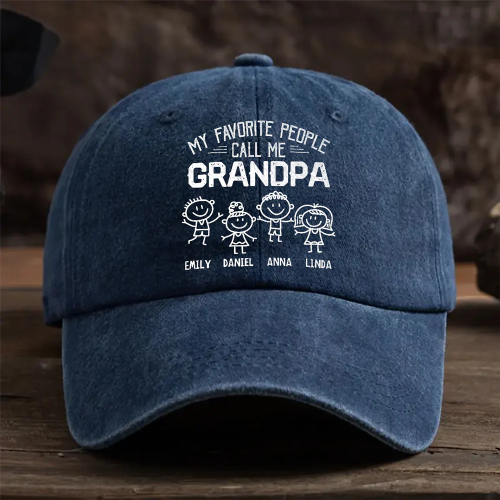 My Favorite People Call Me Legend - Personalized Custom Vintage Washed Denim Cap - Image 7