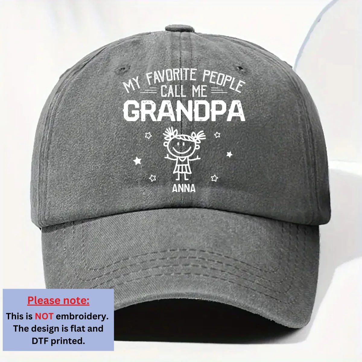 My Favorite People Call Me Legend - Personalized Custom Vintage Washed Denim Cap - Image 9