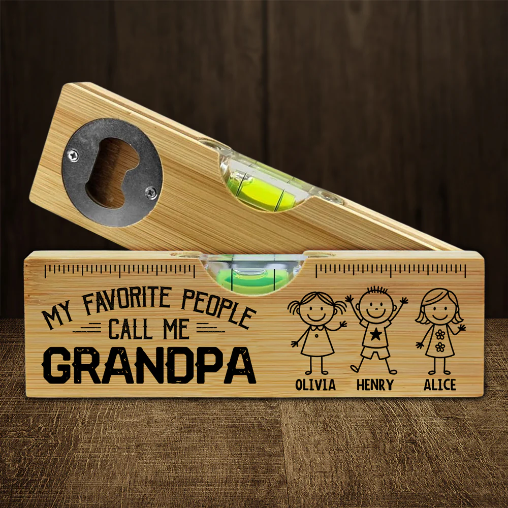 My Favorite People Call Me Legend - Personalized Custom Wooden Spirit Level Bottle Opener - Image 2