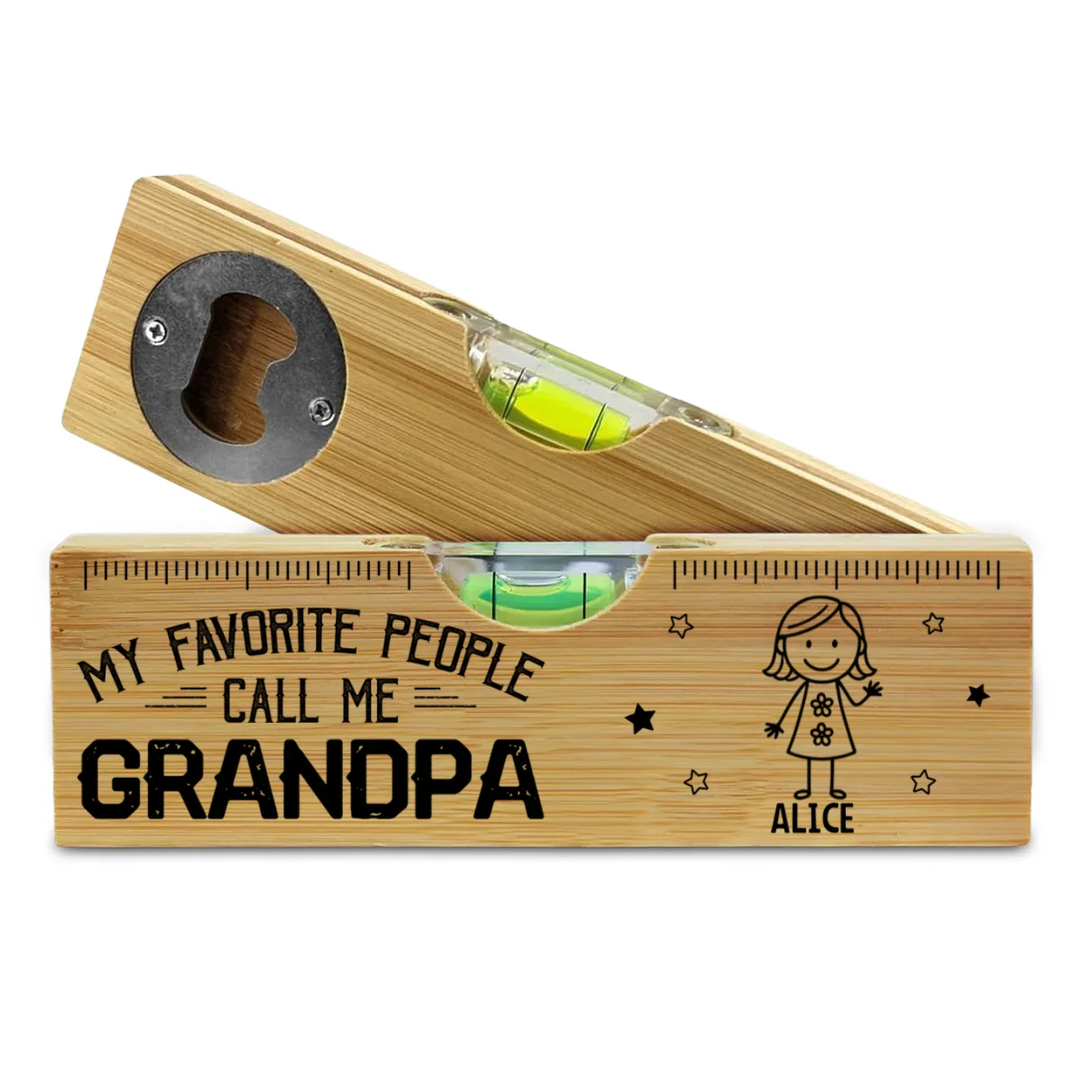 My Favorite People Call Me Legend - Personalized Custom Wooden Spirit Level Bottle Opener - Image 6