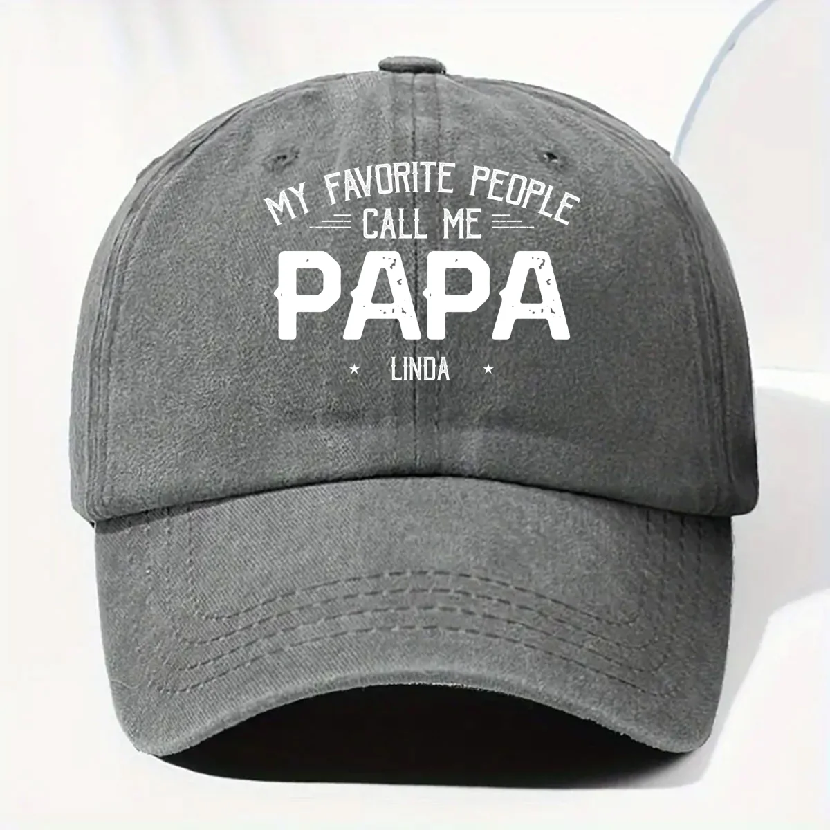 My Favorite People Call Me Love - Personalized Custom Vintage Washed Denim Cap - Image 10