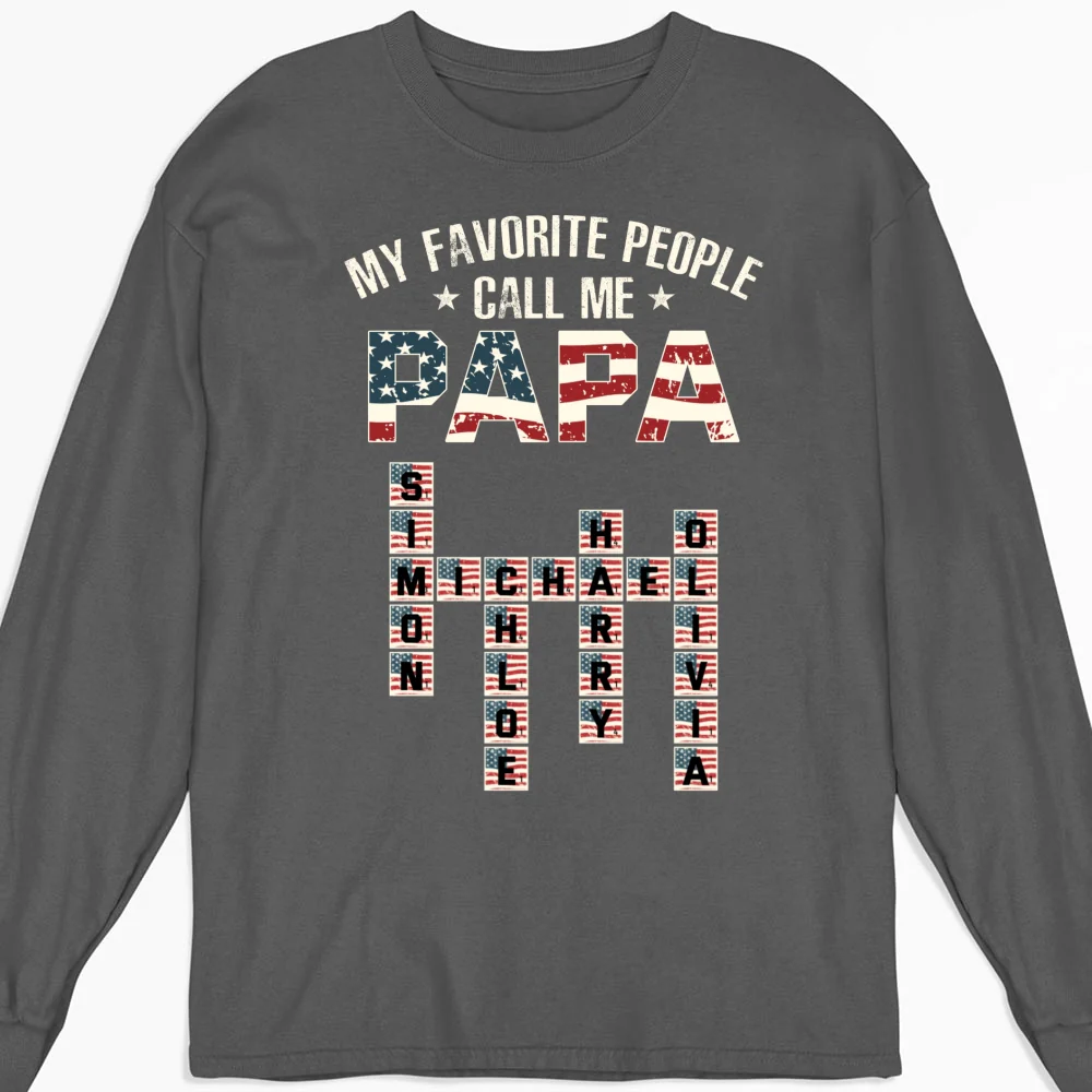 My Favorite People Call Me Papa Crossword - Personalized Custom Shirt - Image 10