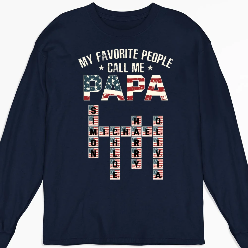 My Favorite People Call Me Papa Crossword - Personalized Custom Shirt - Image 11
