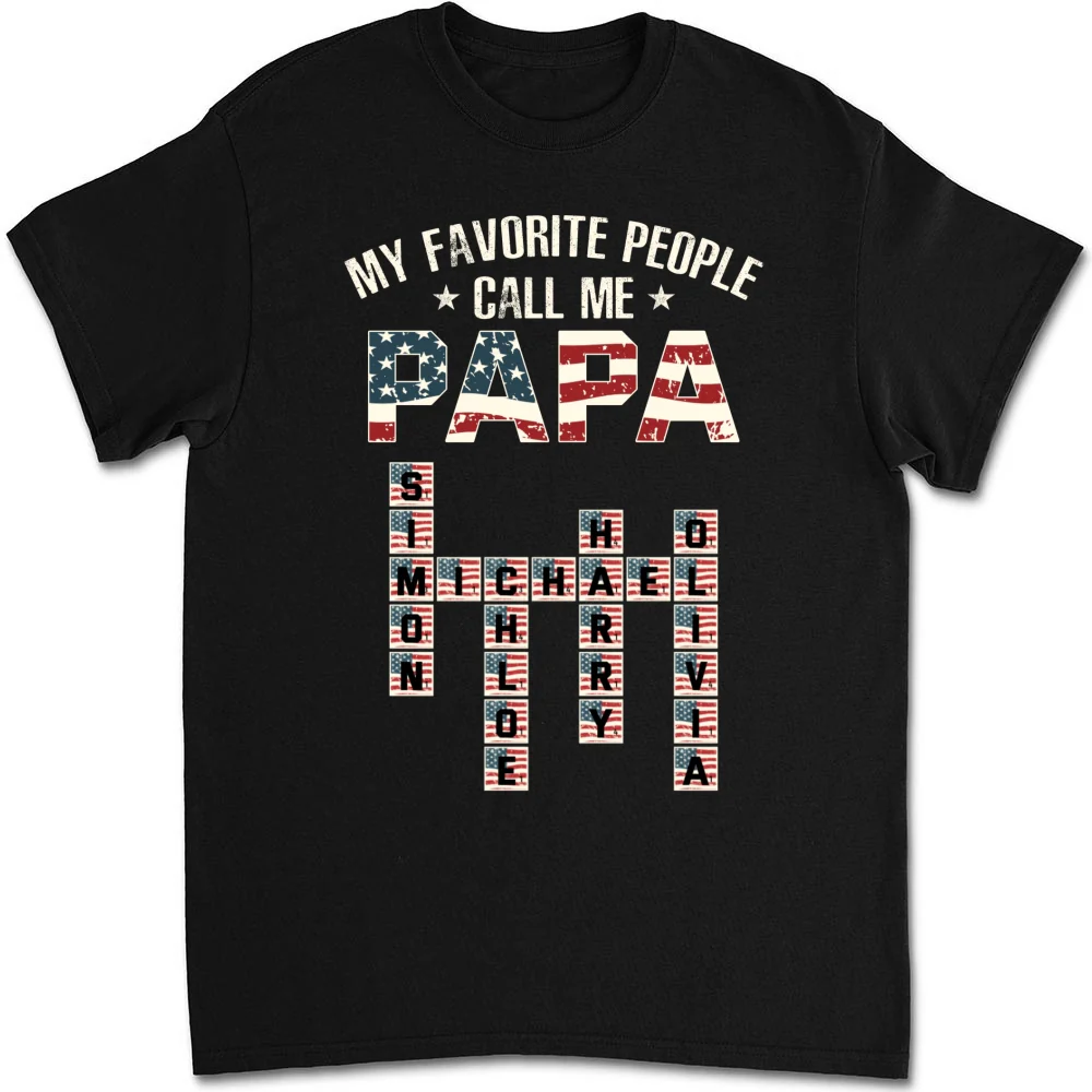 My Favorite People Call Me Papa Crossword - Personalized Custom Shirt - Image 5