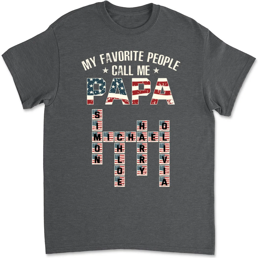 My Favorite People Call Me Papa Crossword - Personalized Custom Shirt - Image 6