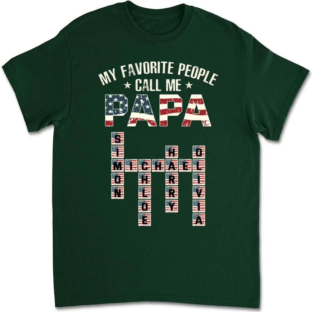 My Favorite People Call Me Papa Crossword - Personalized Custom Shirt - Image 7