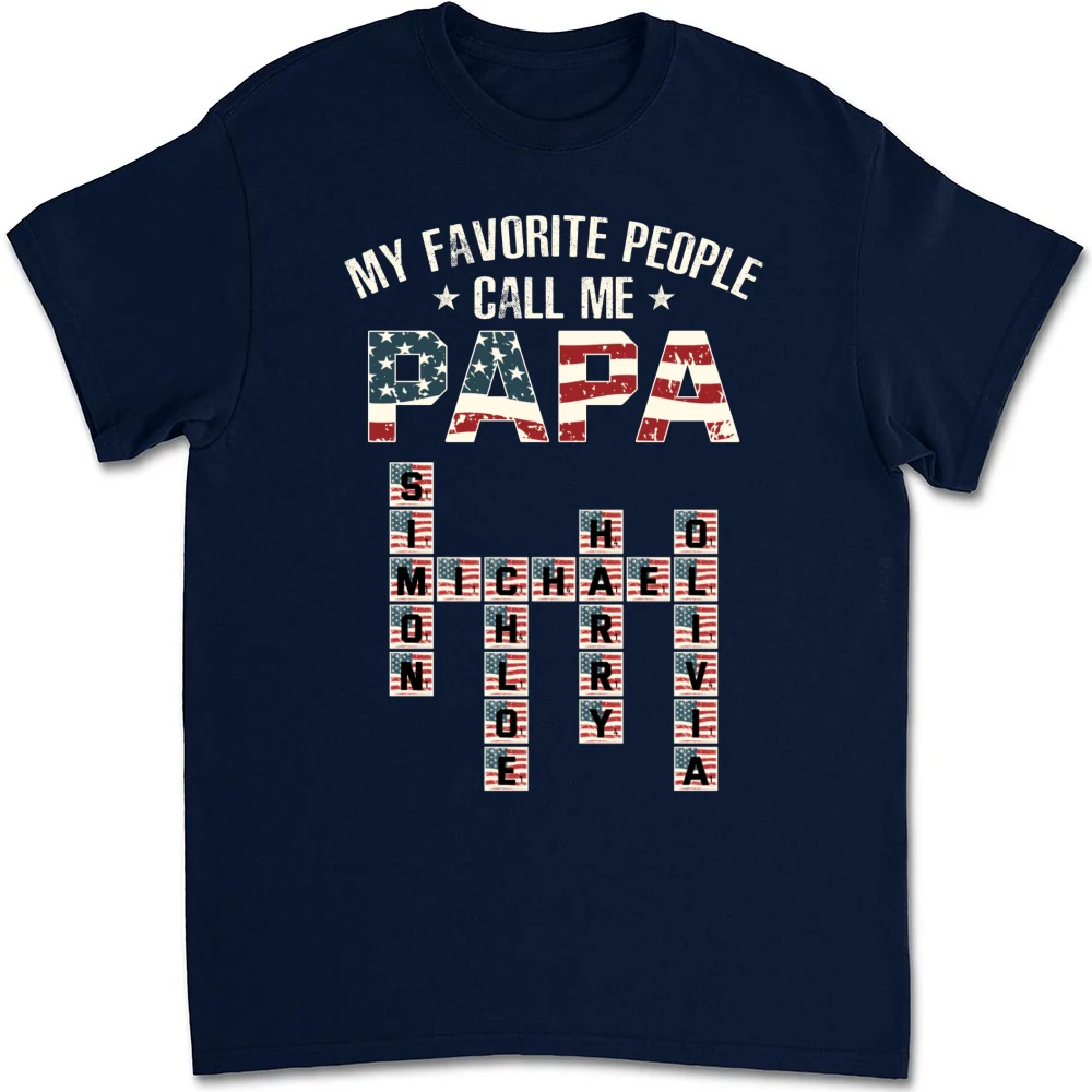 My Favorite People Call Me Papa Crossword - Personalized Custom Shirt - Image 8