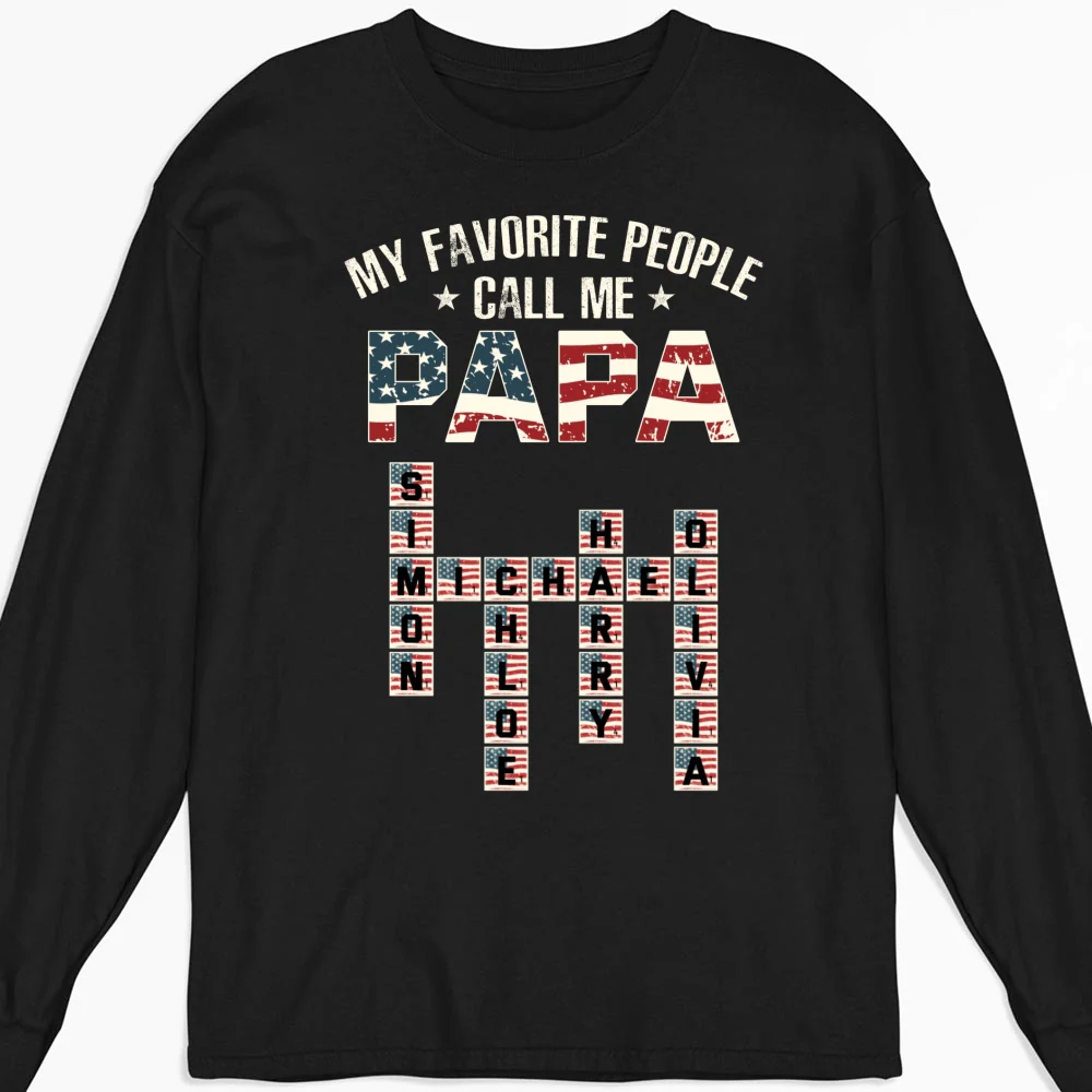 My Favorite People Call Me Papa Crossword - Personalized Custom Shirt - Image 9