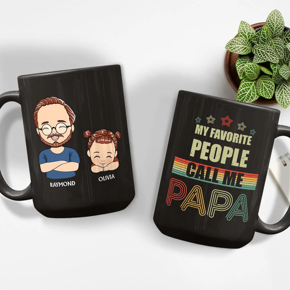 My Favorite People Call Me Papa - Personalized Custom Coffee Mug - Image 6
