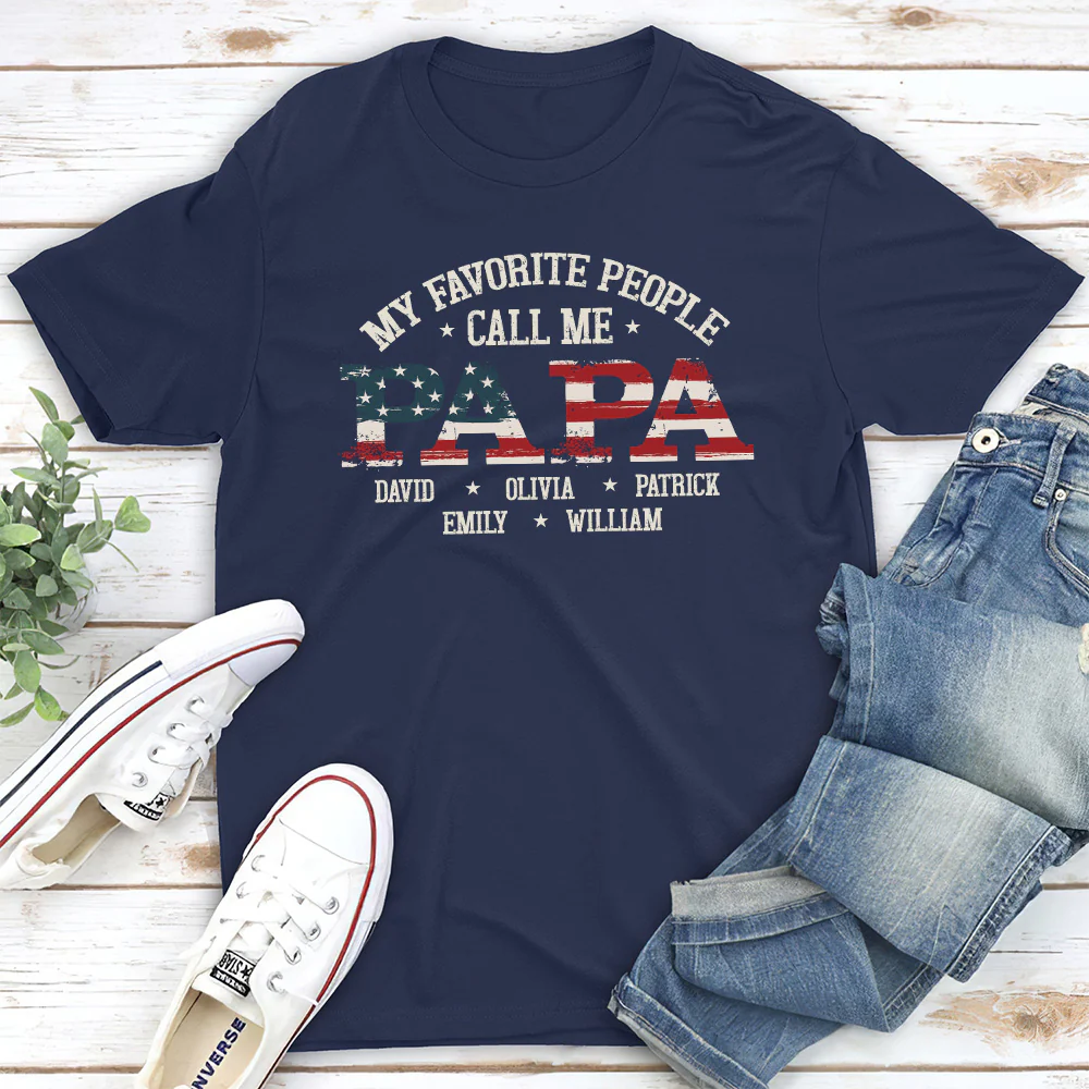 My Favorite People Call Me Papa - Personalized Custom Shirt - Image 4