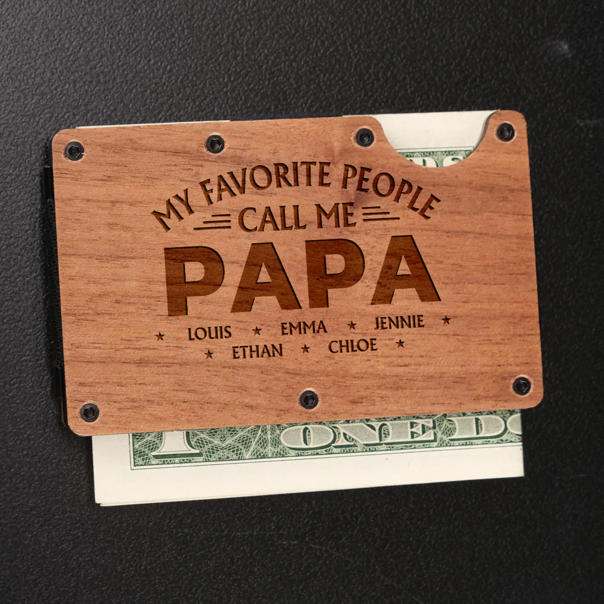 My Favorite People Call Me - Personalized Custom Engraved Wooden Card Holder - Image 3