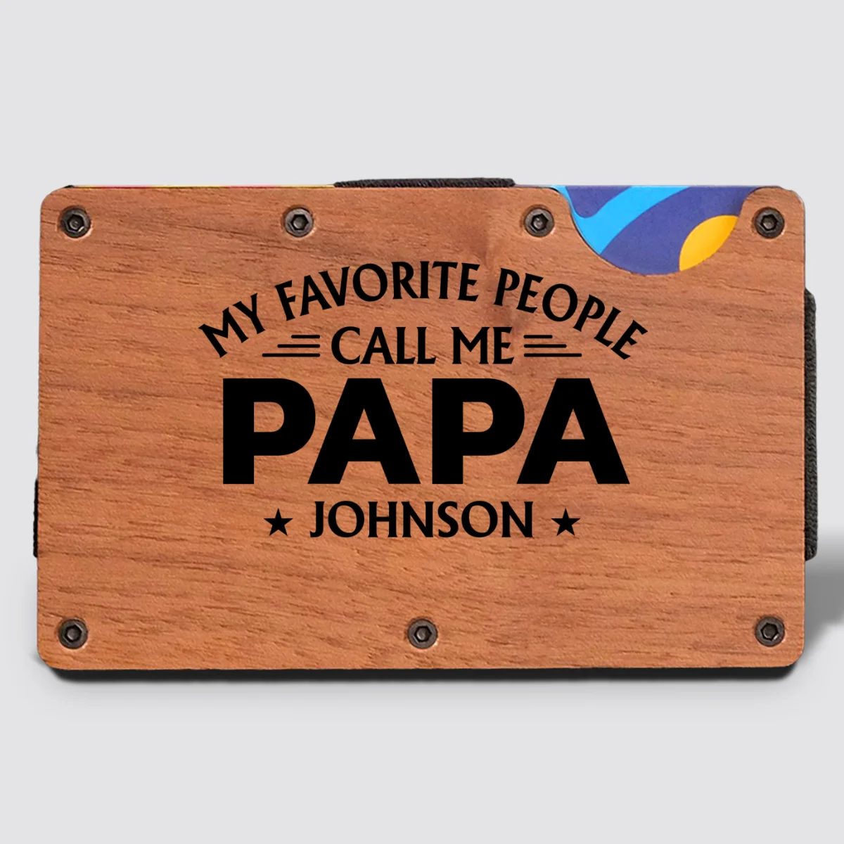 My Favorite People Call Me - Personalized Custom Engraved Wooden Card Holder - Image 7
