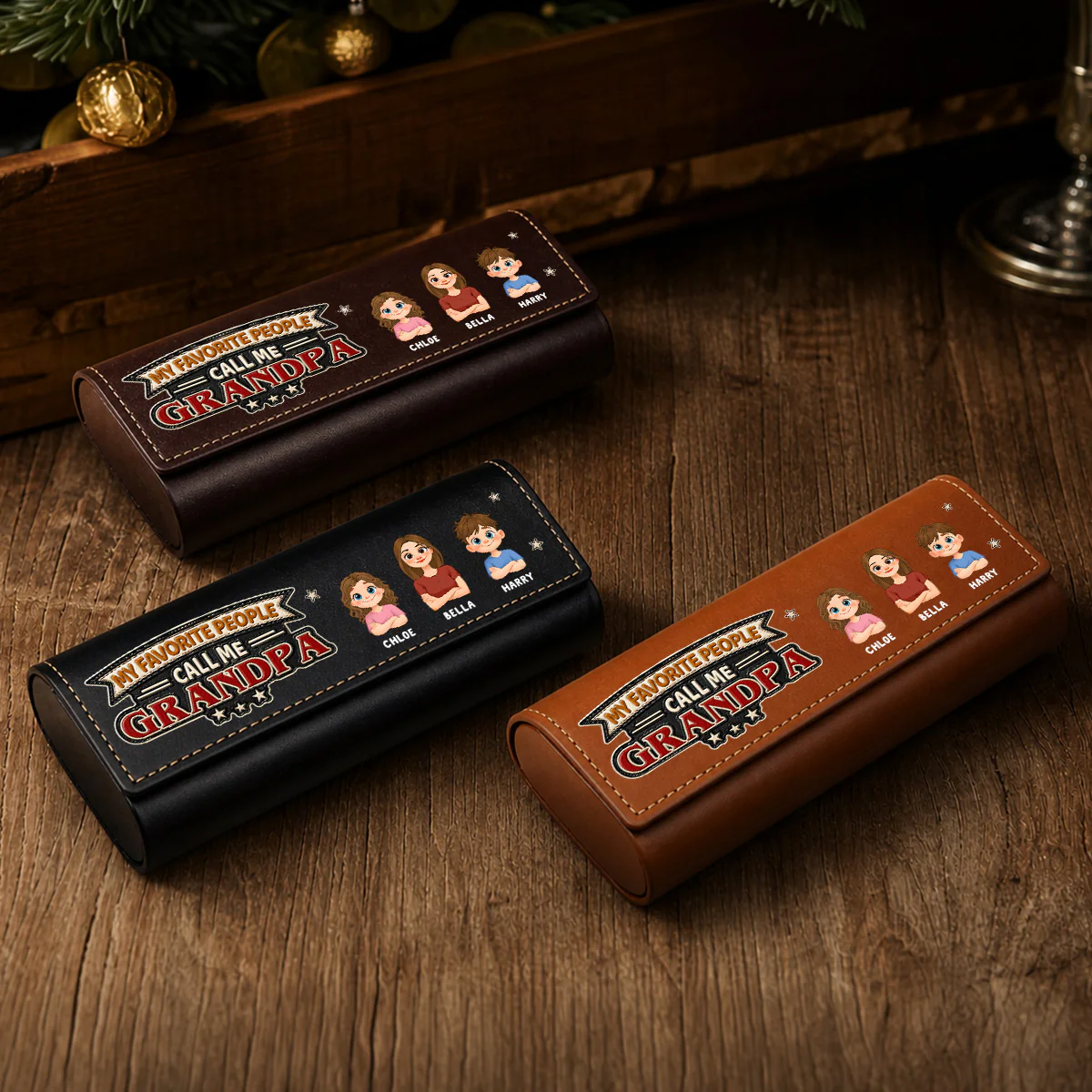 My Favorite People Call Me - Personalized Custom Leather Eyeglass Case - Image 4