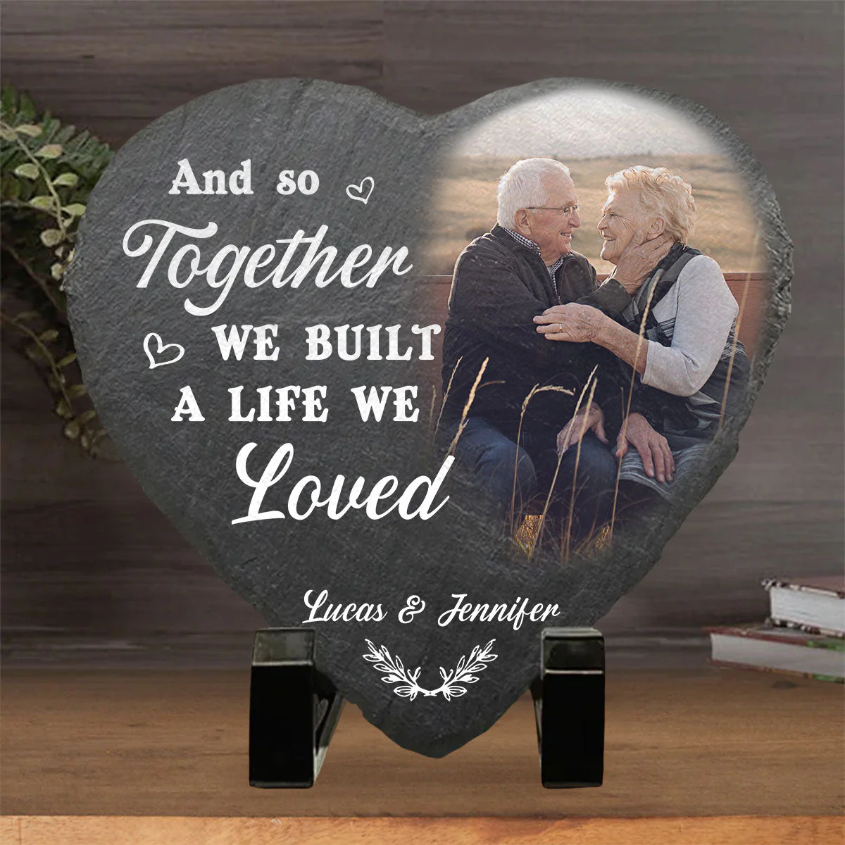 My Favorite Place In All The World Is Next To You - Personalized Custom Heart Shaped Stone - Image 4