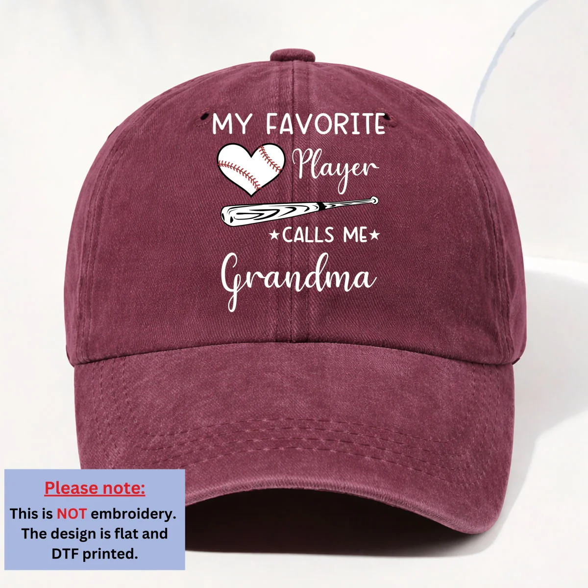 My Favorite Player Calls Me - Personalized Custom Vintage Washed Denim Cap - Image 10