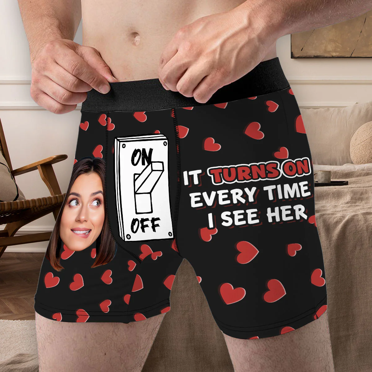 My Favorite Switch Is You - Personalized Photo Men's Boxer Briefs