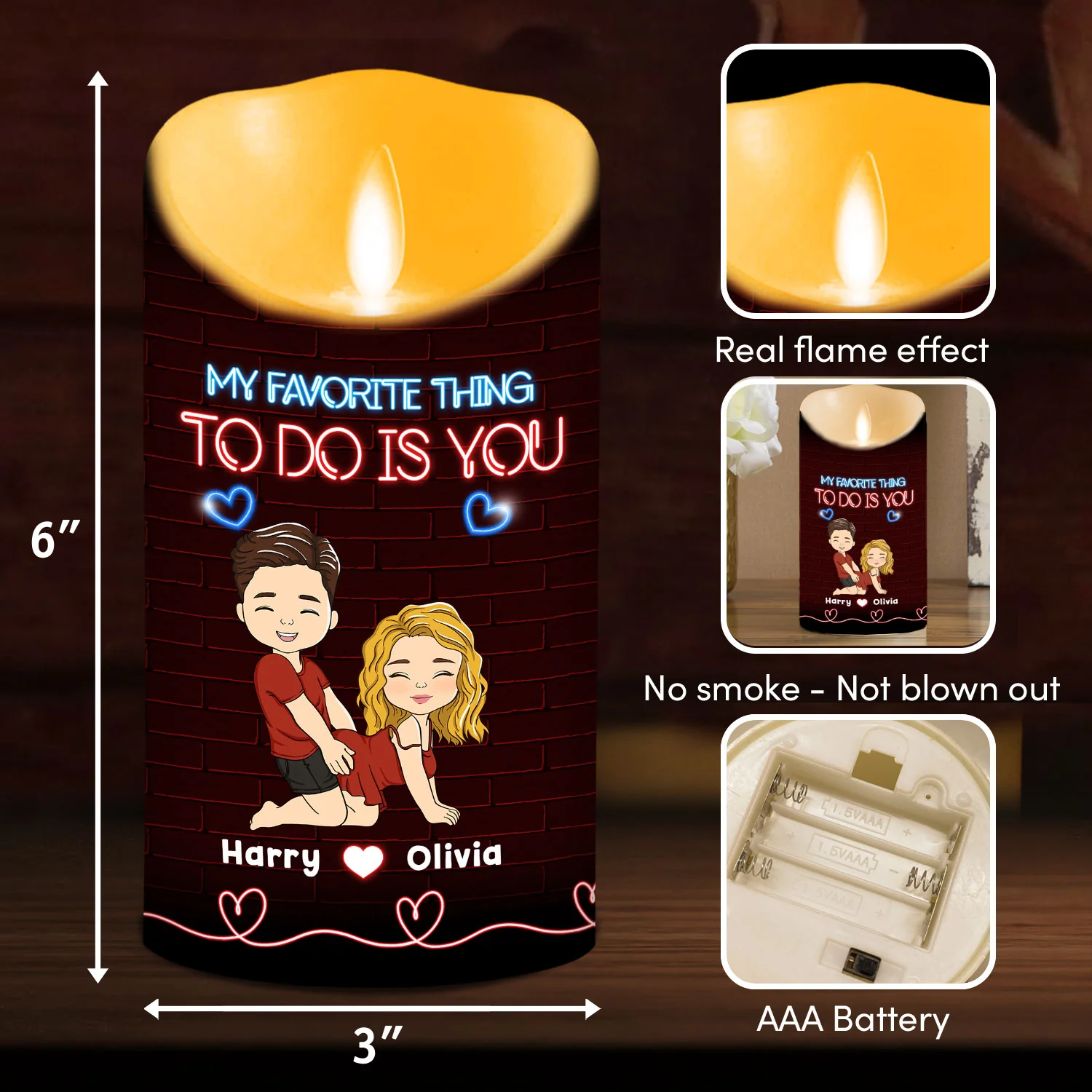 My Favorite Thing - Personalized Custom LED Candle - Image 6