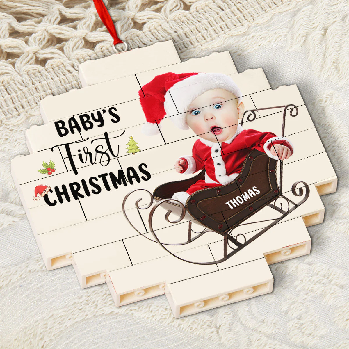 My First Christmas - Personalized Custom Puzzle Ornament - Image 2