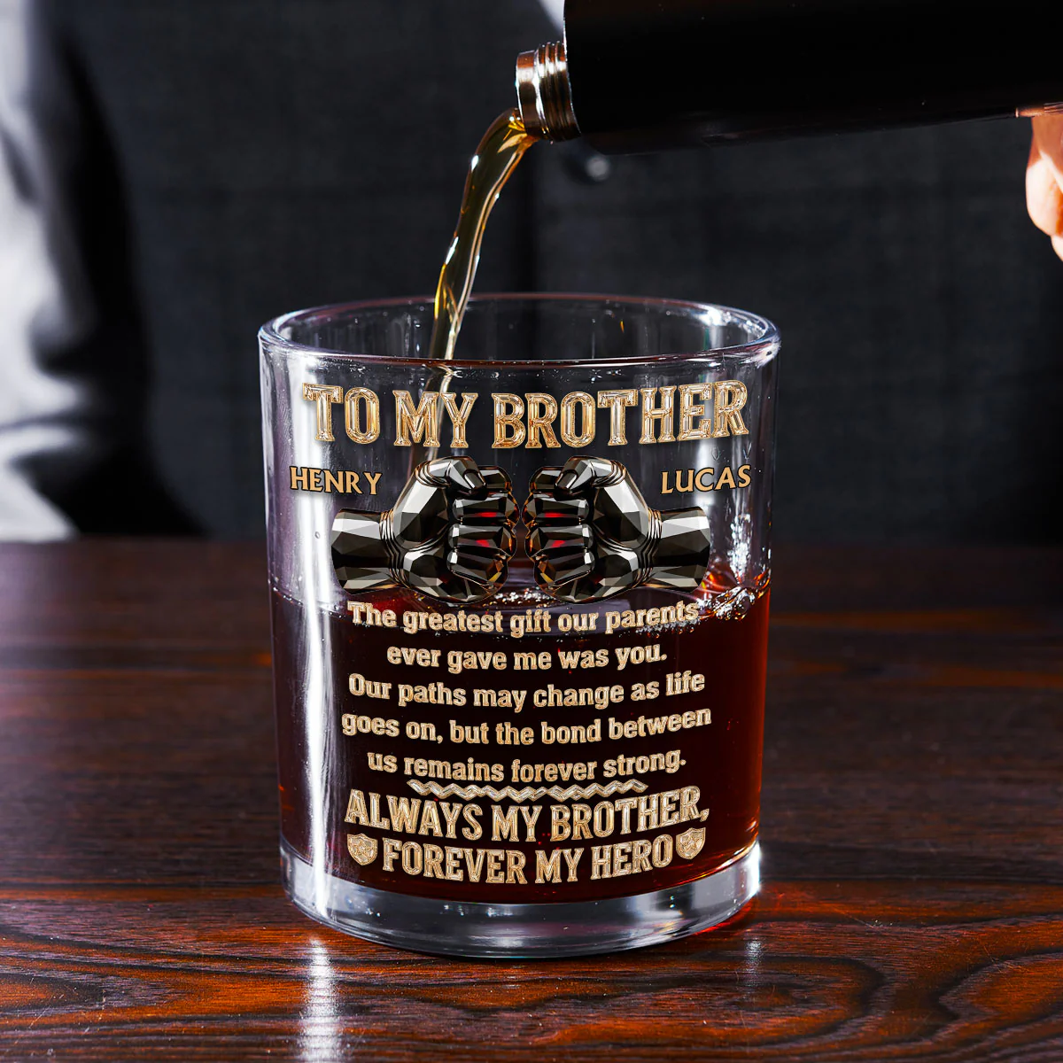 My First Forever Friend - Personalized Custom Whiskey Glass - Image 2