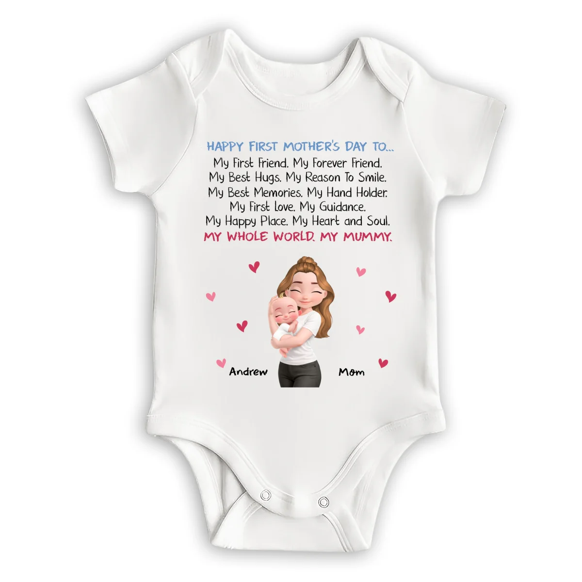 My First Friend My Whole World - Personalized Custom Baby Onesie - Image 6