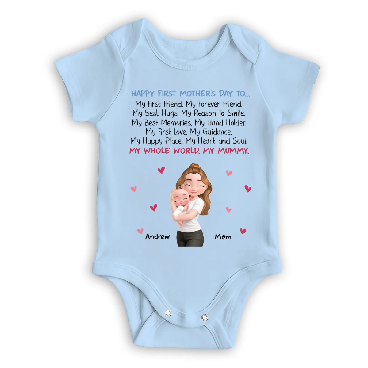 My First Friend My Whole World - Personalized Custom Baby Onesie - Image 8