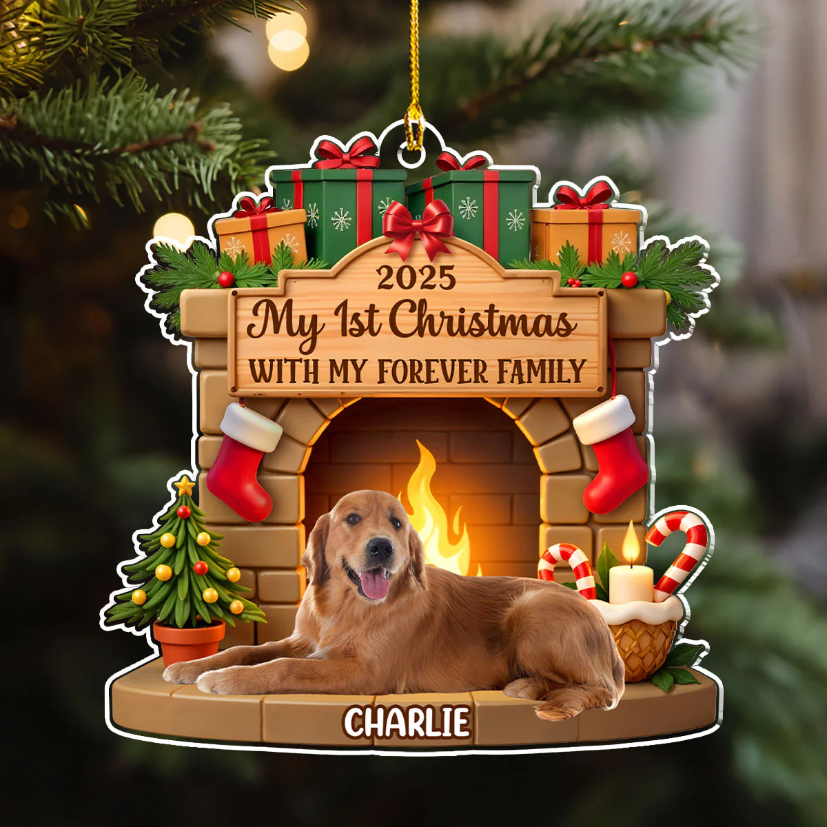 My Forever Home Photo - Personalized Custom Acrylic Ornament - Image 3