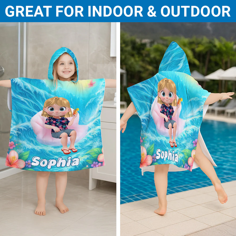 My Forever Love - Personalized Custom Hooded Beach Towel - Image 6