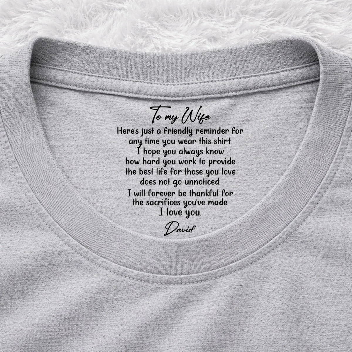 My Forever Love - Personalized Custom Inside Neck Print T-Shirt - Image 10