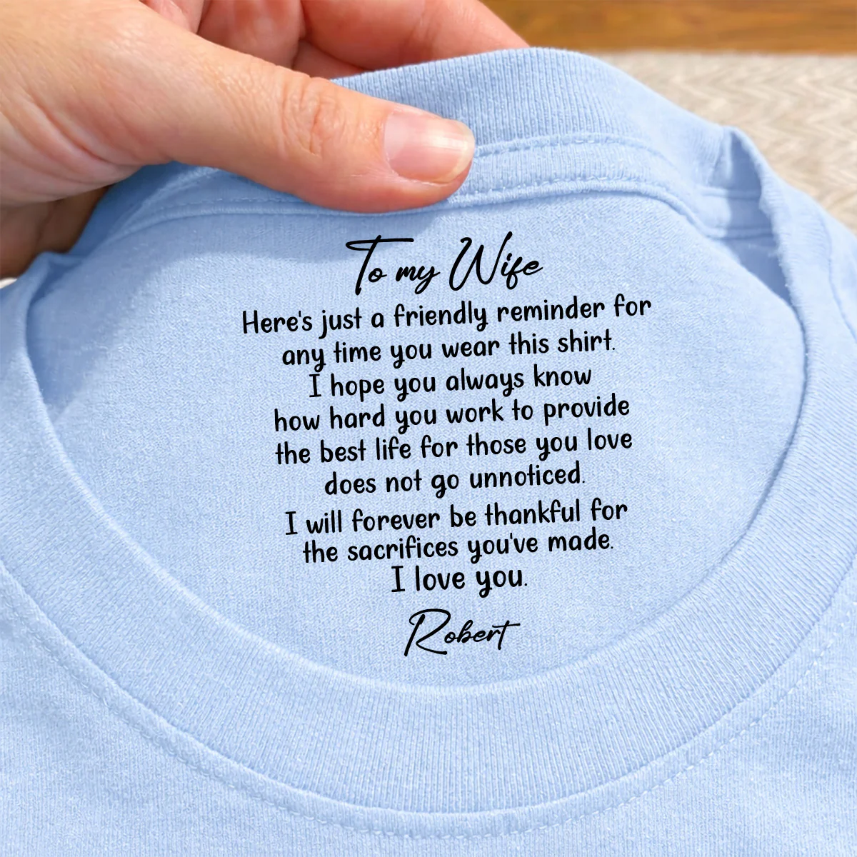 My Forever Love - Personalized Custom Inside Neck Print T-Shirt - Image 2
