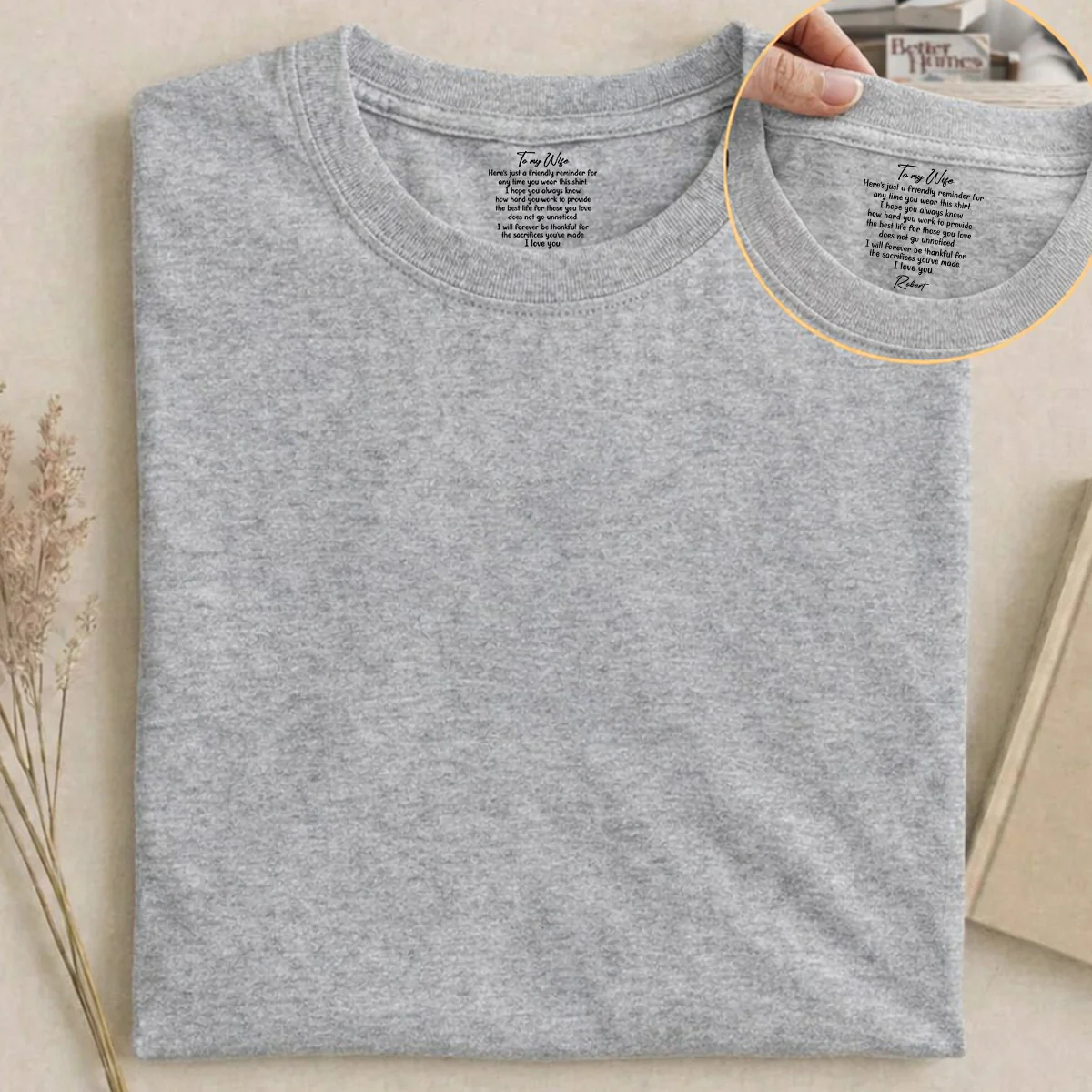 My Forever Love - Personalized Custom Inside Neck Print T-Shirt - Image 5