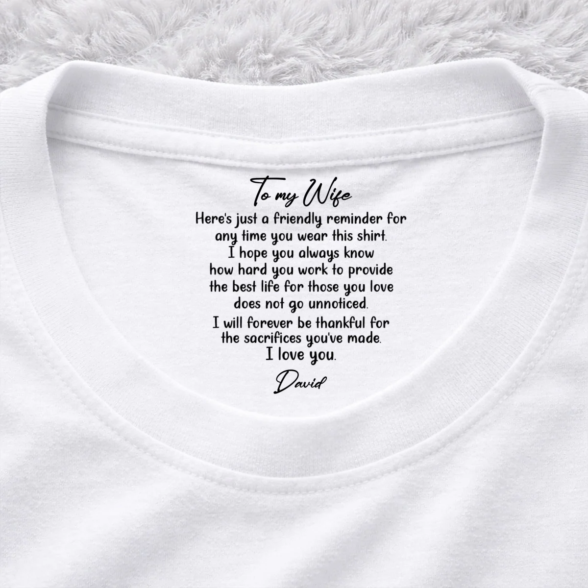 My Forever Love - Personalized Custom Inside Neck Print T-Shirt - Image 7