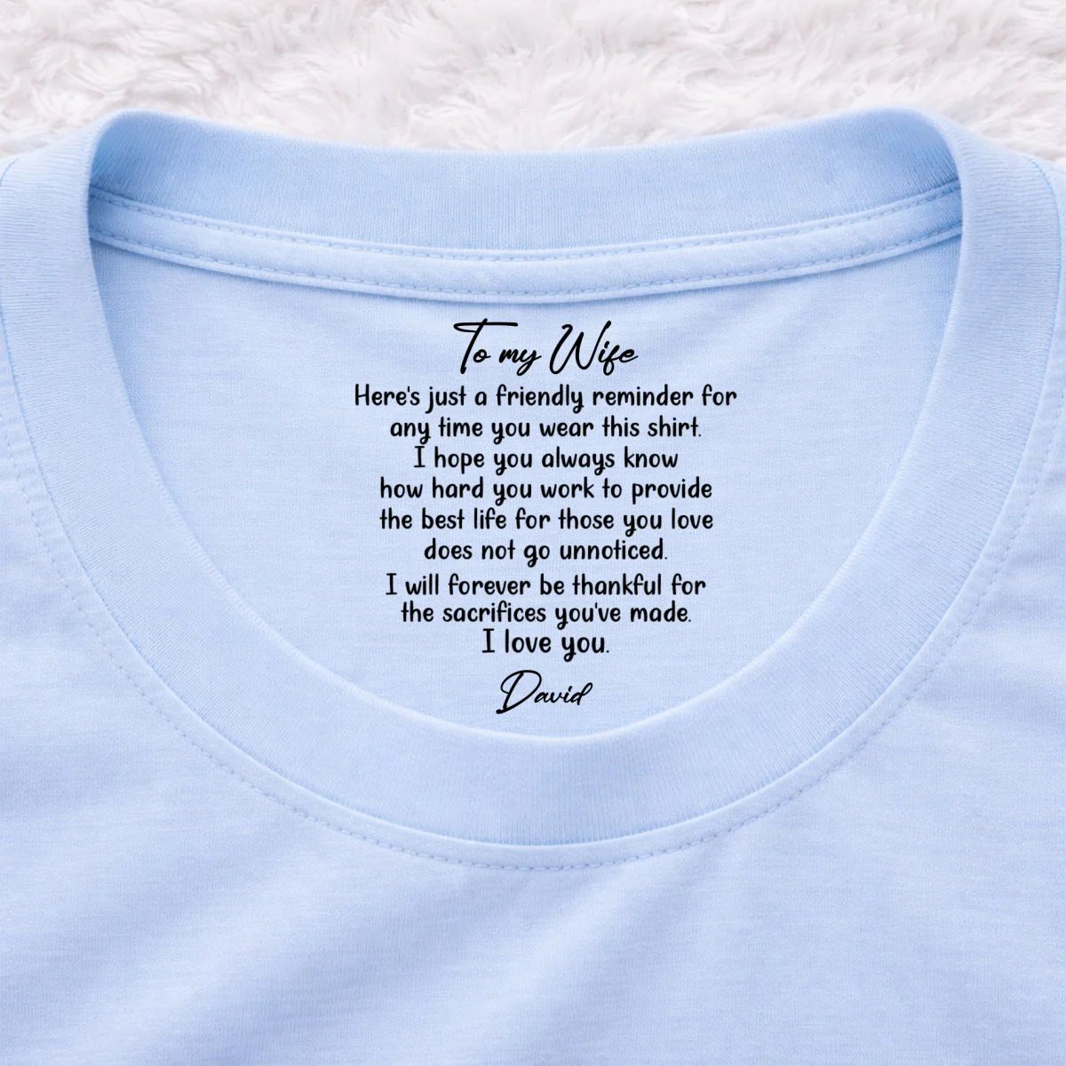 My Forever Love - Personalized Custom Inside Neck Print T-Shirt - Image 8