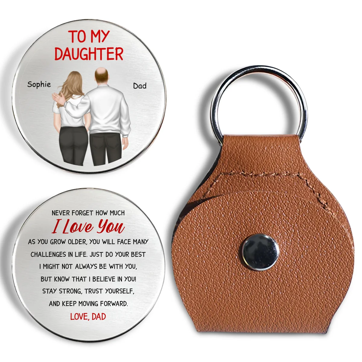 My Girl My Daughter - Personalized Custom Pocket Hug - Image 6