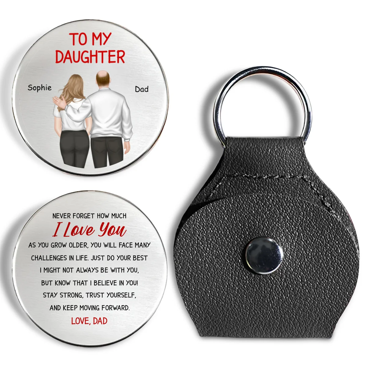 My Girl My Daughter - Personalized Custom Pocket Hug - Image 7