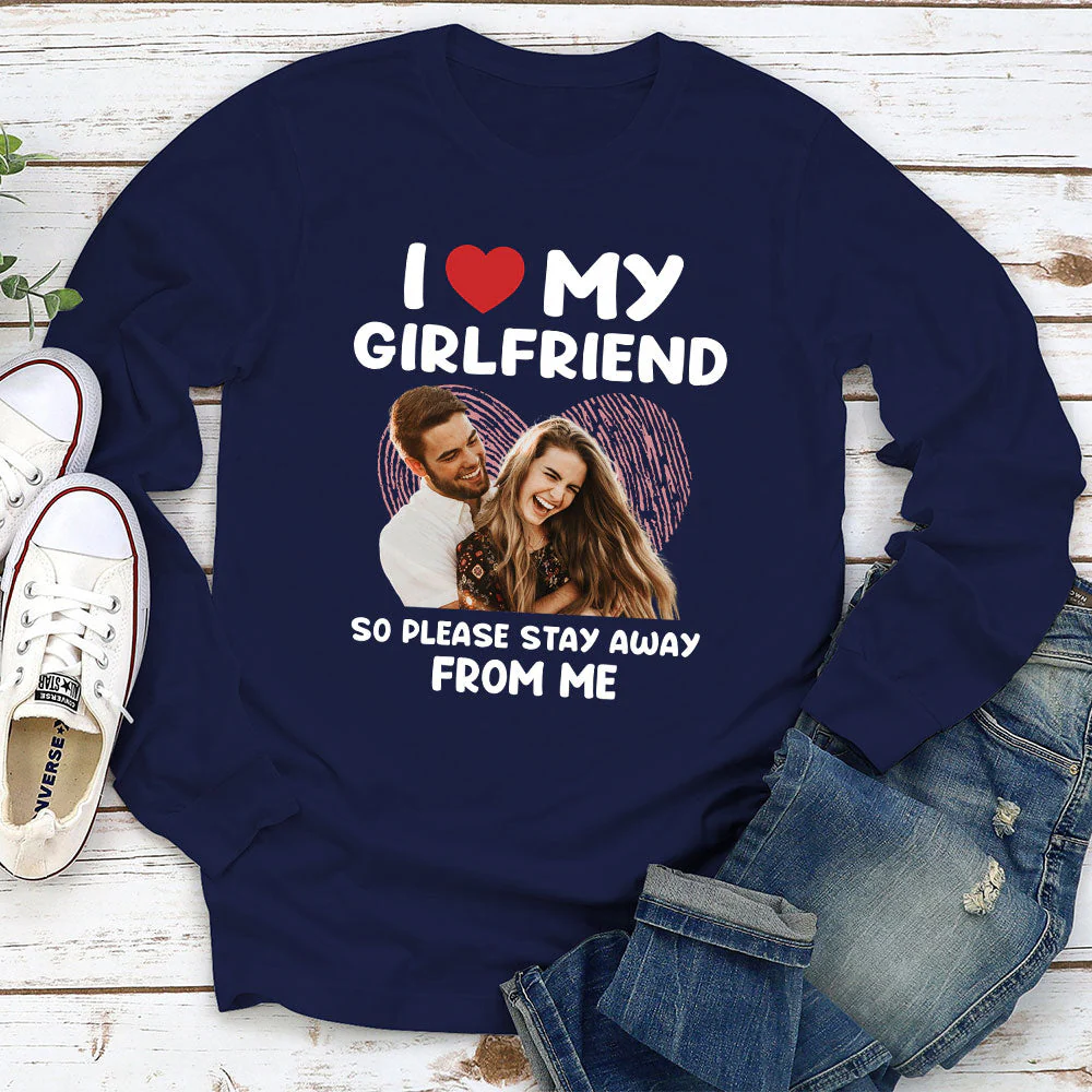 My Girlfriend - Personalized Custom Long Sleeve T-shirt - Image 2